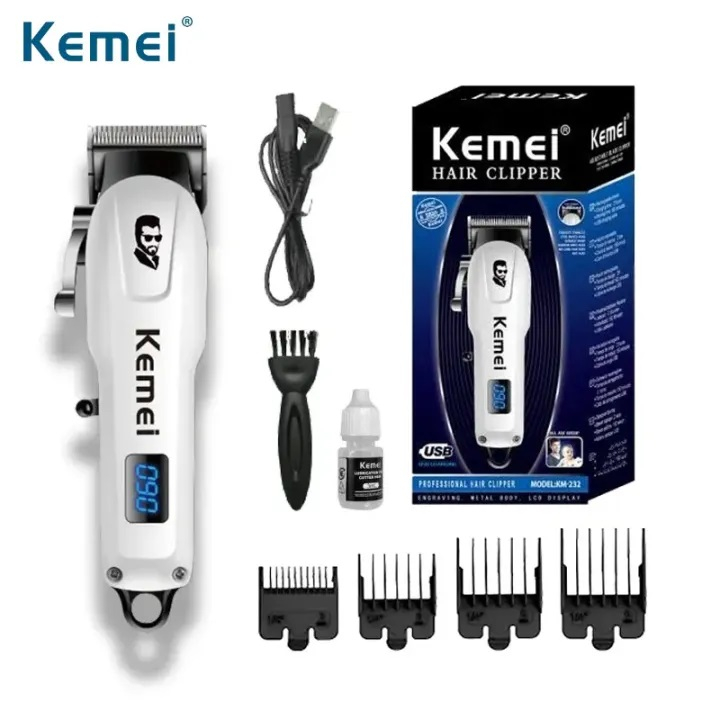 Kemei Hair Clipper Alat Cukur Rambut Pria Kemei KM-232/KM-PG809A Professional Rechargeable Shaver Razor Cordless