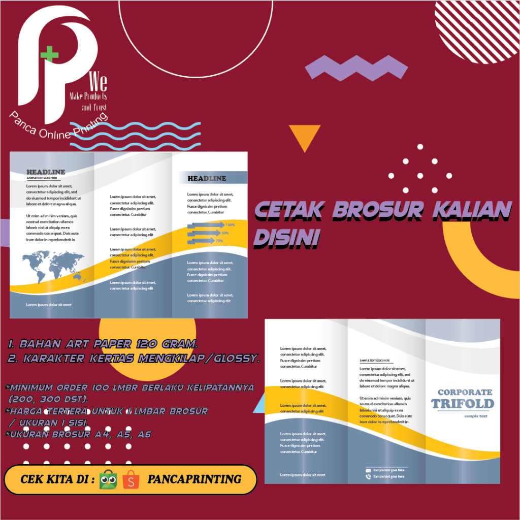 

CETAK BROSUR 100 LEMBAR | A4, A5, A6