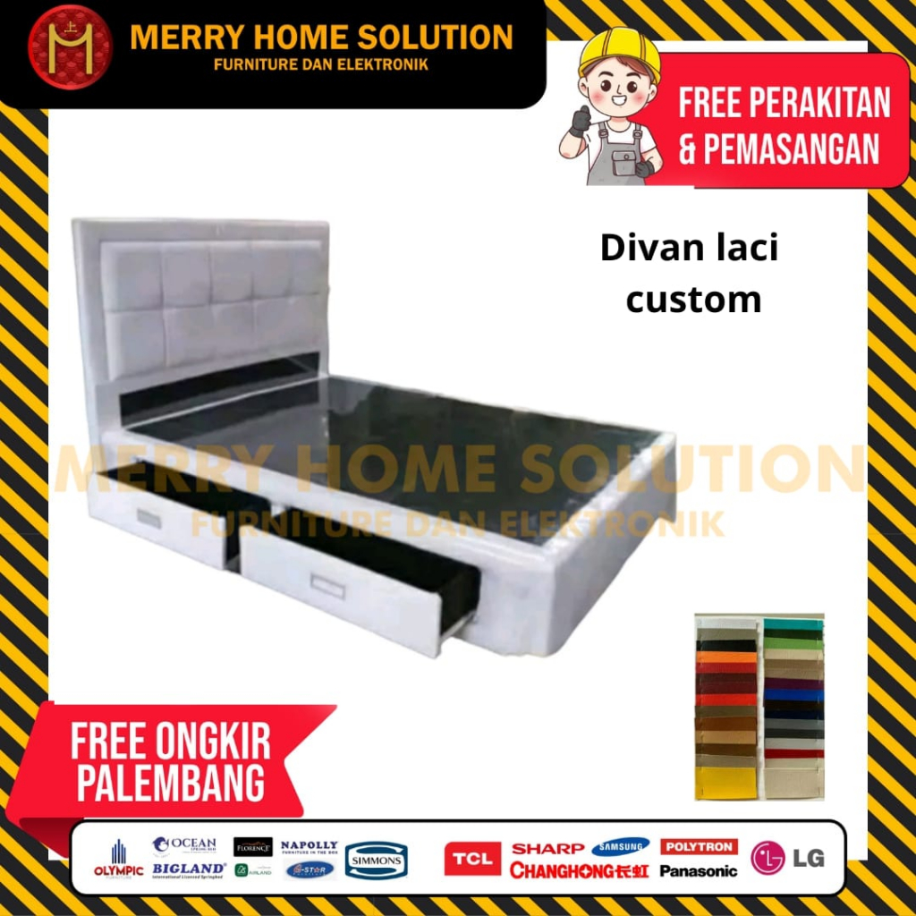 Divan laci / divan laci sandaran custom / divan laci furniture palembang