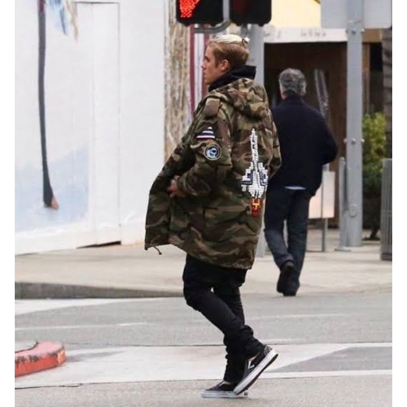 Saint Laurent Camouflage Rocket Oversized Parka Jacket Justin Beiber