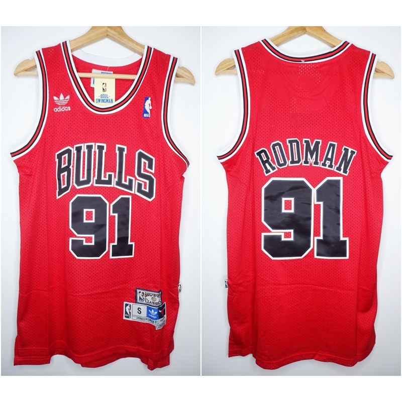JERSEY BASKET NBA CLASSIC HWC BULLS #91 DENNIS RODMAN MERAH