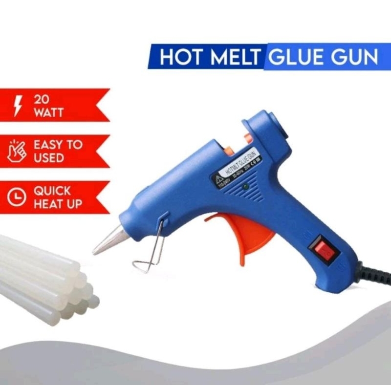 

Alat Lem Tembak/ Glue Gun Lem Tembak On-Off 20Watt 60w/Hot Melt Mini