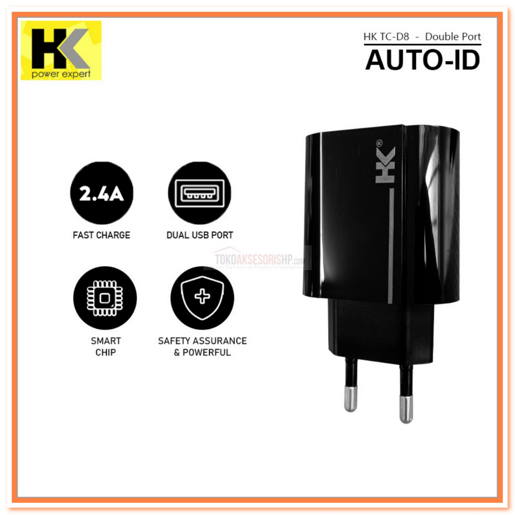 Charger HK TC-D8 Auto Id Fast Charging QC3.0 Micro Dual Usb