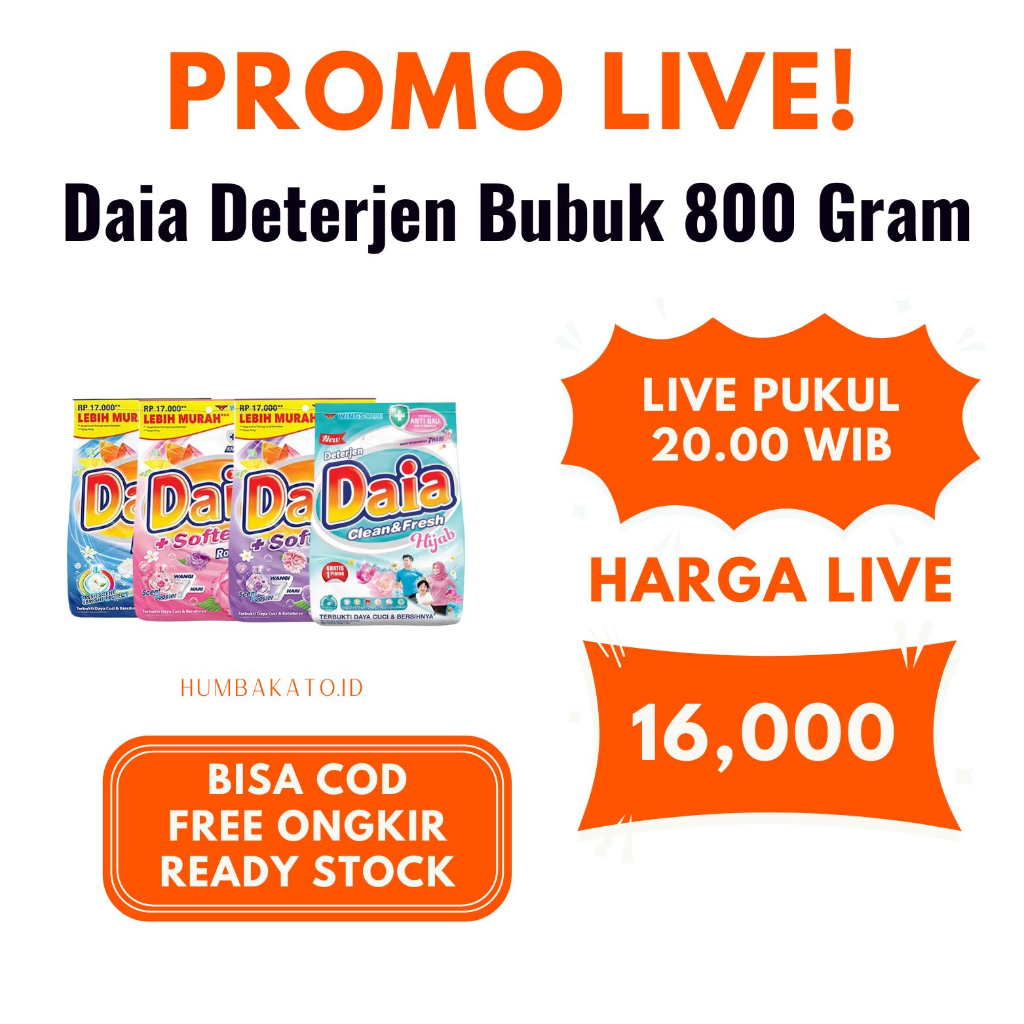 Daia Deterjen Bubuk 800 gram