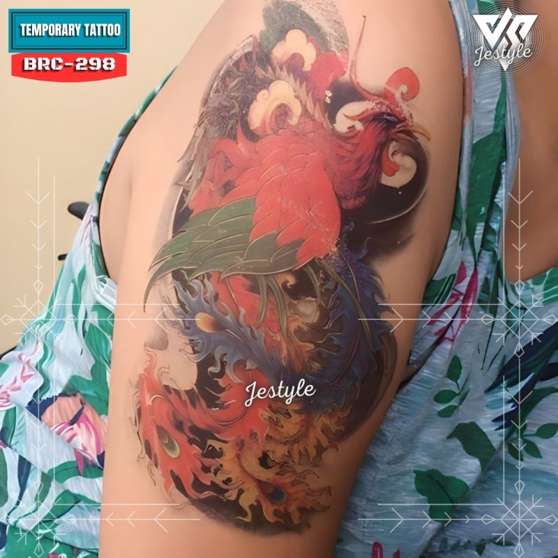 [BRC-298] Tato Temporer Temporary Tattoo Burung Phoenix