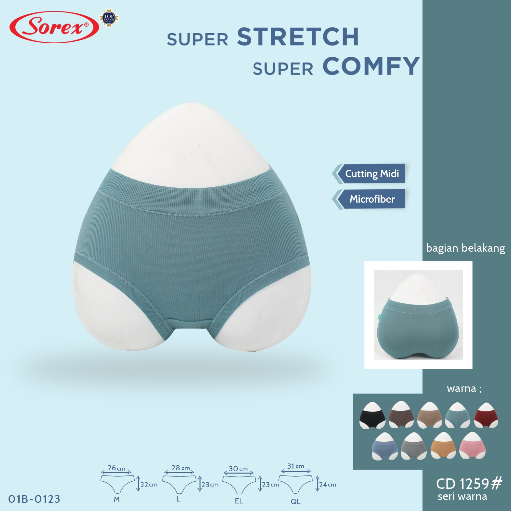 CD 1259 SOREX - CD SOREX 1259 - Sorex CD Basic Midi Wanita Super Stretch Warna Warni CD 1259