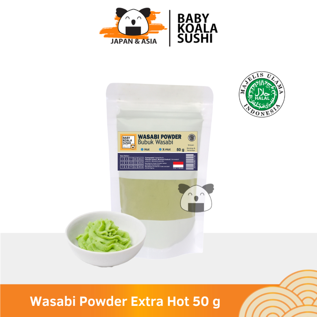 

WASABI Powder EXTRA HOT 50g Halal │ Pasta Wasabi Bubuk Import untuk Sushi │ Horseradish