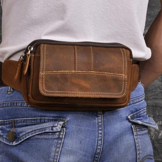 Waistbag Pria Kulit Premium Crazy Horse - Tas Kulit Asli - Waistbag