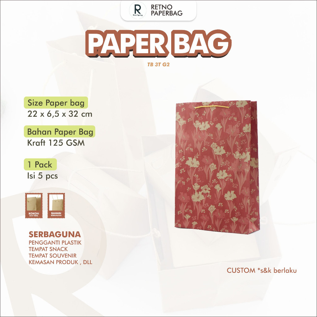 

Paper Bag Motif Belanja Hadiah Kado Souvenir Murah Serbaguna-Retno Paperbag