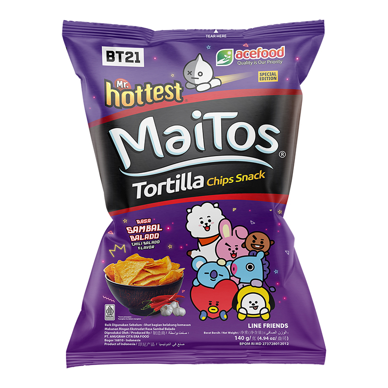 

Mr.Hottest Maitos Balado 140G - Snack Tortilla Chips Sambal