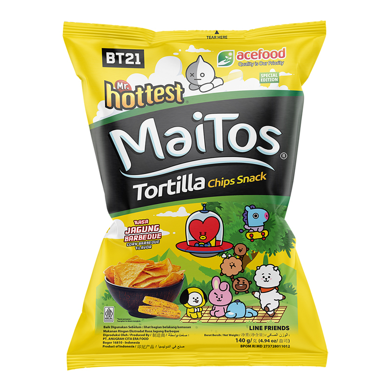 

Mr.Hottest Maitos Barbeque 140G - Snack Tortilla Chips Jagung