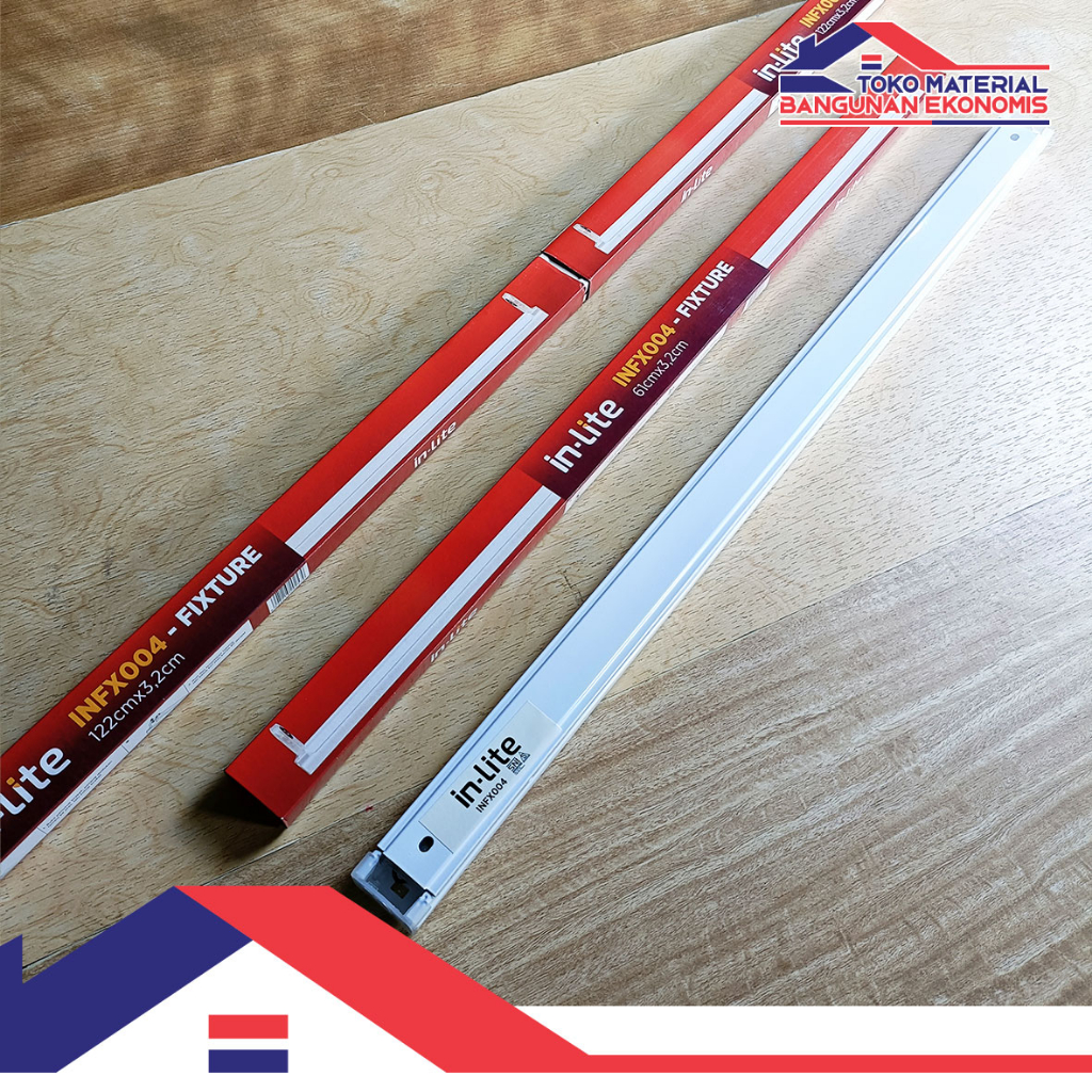 Inlite Fitting Kap Lampu Rumah Lampu Kap TL T8 Double Wiring 60cm - INFX004