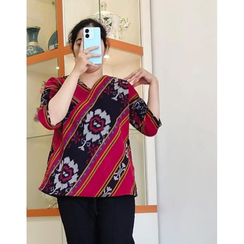 New Blouse Tenun Asli jepara Lengan7/8..