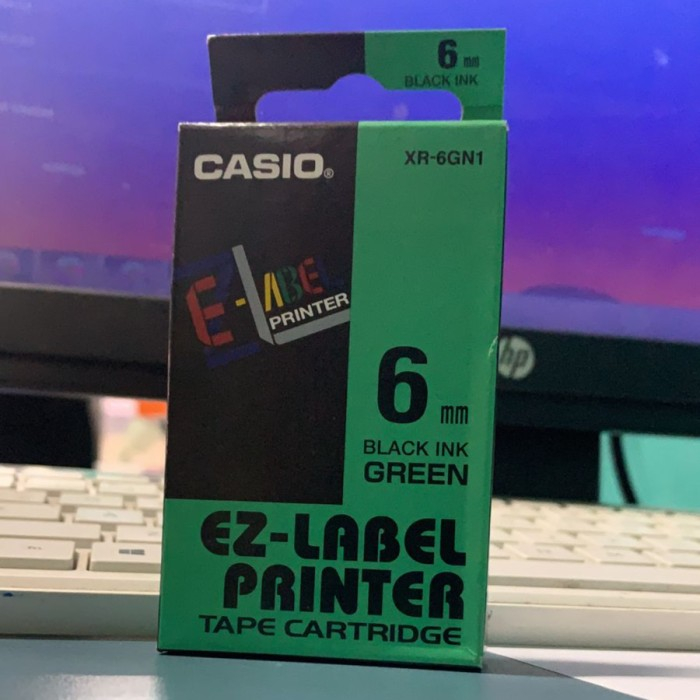 

Pita / EZ Label Printer Casio 6mm BLACK INK GREEN