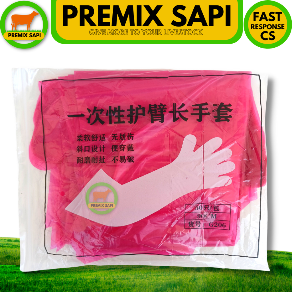 GLOVE IB SARUNG TANGAN IB 5 JARI 1 PACK (50 Pcs) - GLOVE IB INSEMINASI BUATAN 50 PCS - SARUNG TANGAN