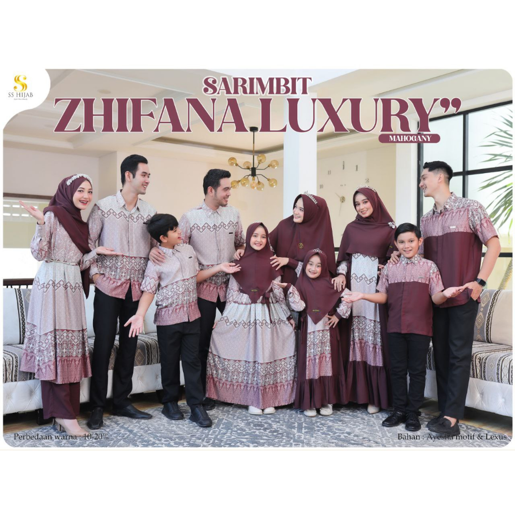 Sarimbit Keluarga. Sarimbit Lebaran. Sarimbit Zhifana Luxury - SS Hijab (PRE ORDER)