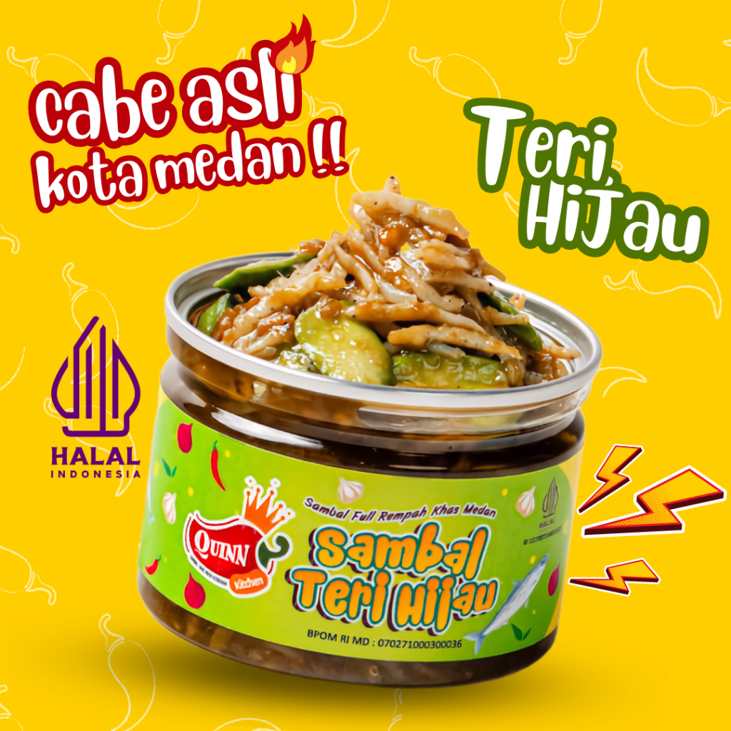 

QuinnSambal - Sambal Teri Hijau Medan 150gr Sambal Quinn