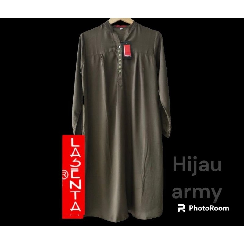 Tunik polos rayon army Tunik katun rayon Tunik polos jumbo lasenta Tunik wanita terlaris Tunik polos