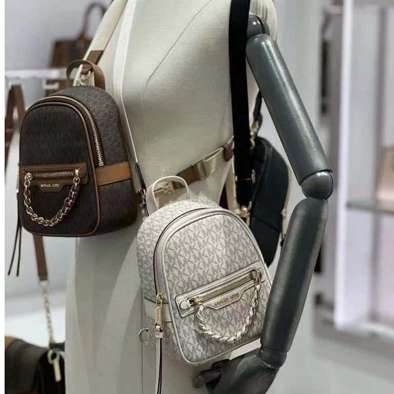 Original 2023 new mk women's bag backpack school bag Ellio mini color block presbyopic print classic