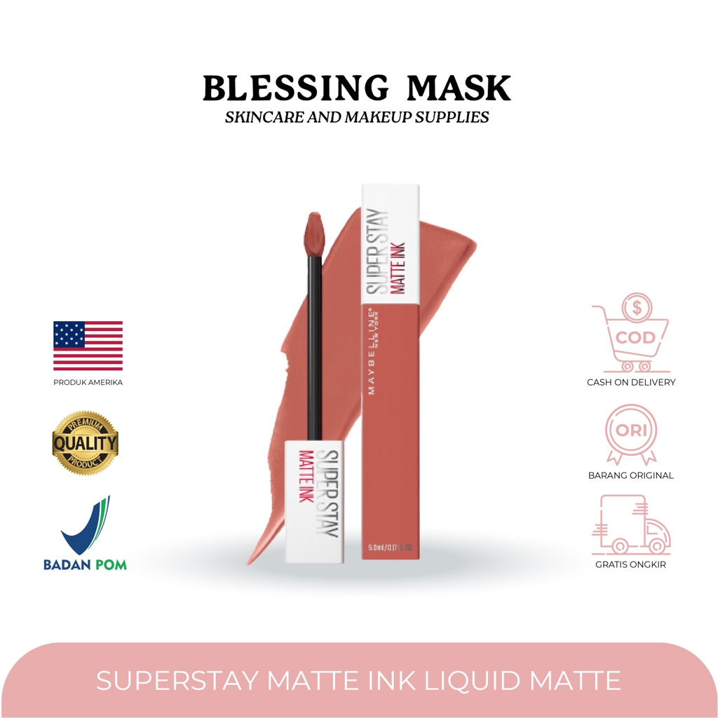 PROMO SUPER Maybelline SuperStay Matte Ink 100% ORIGINAL  COD terbaru 2022 lipstik khas wanita moder