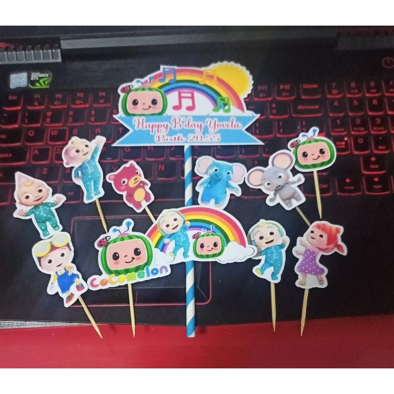 cake topper hiasan cocomelon coco melon 020823cm