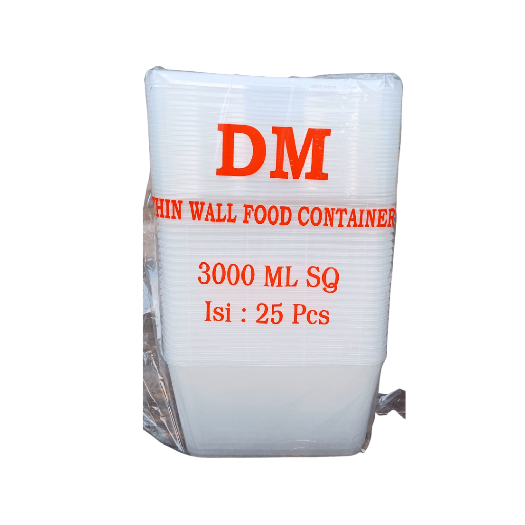 Thinwall DM Square 3000 ml / Kotak makan / Lunch Box 3.000 ml