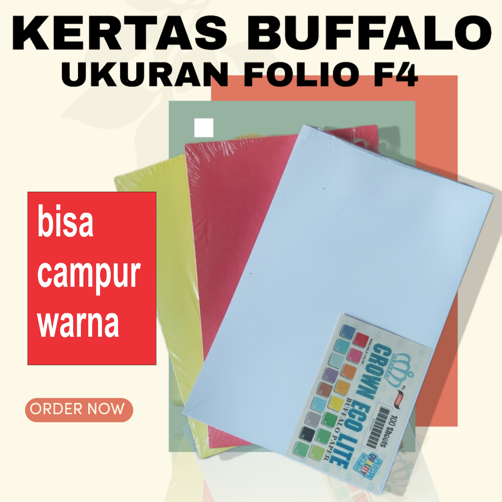 

KERTAS BUFFALO POLOS UKURAN FOLIO F4 HARGA 10 LEMBAR.