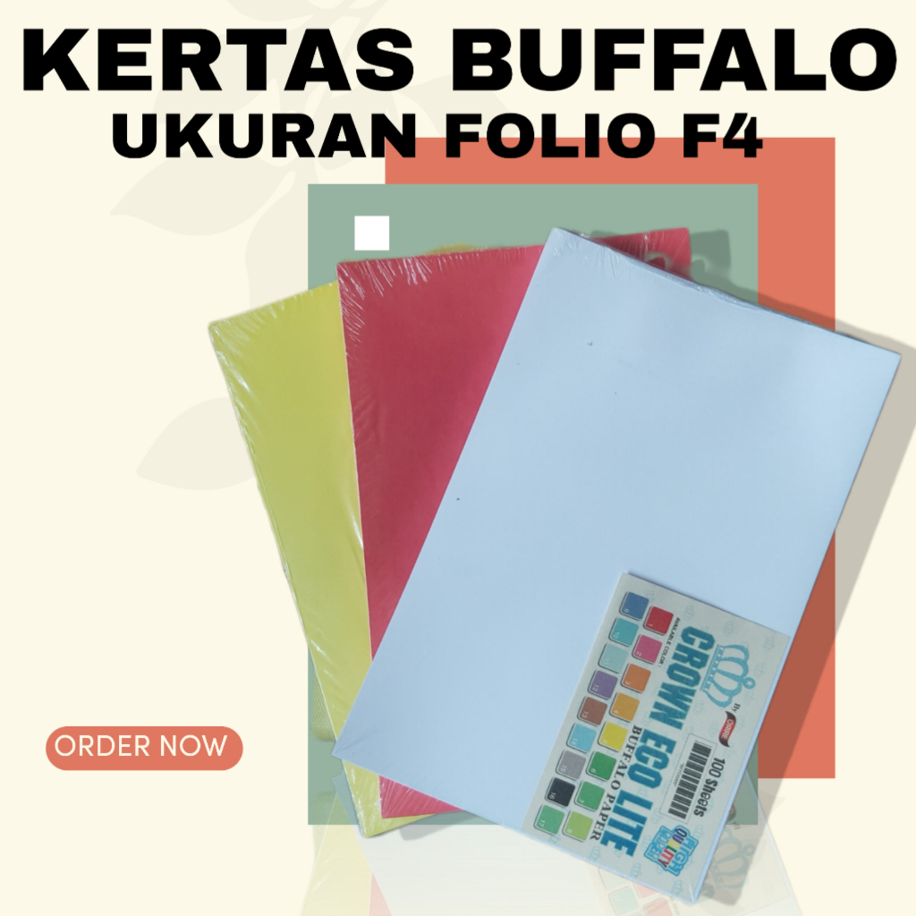 

KERTAS BUFFALO POLOS UKURAN FOLIO F4 HARGA PER 50 LEMBAR