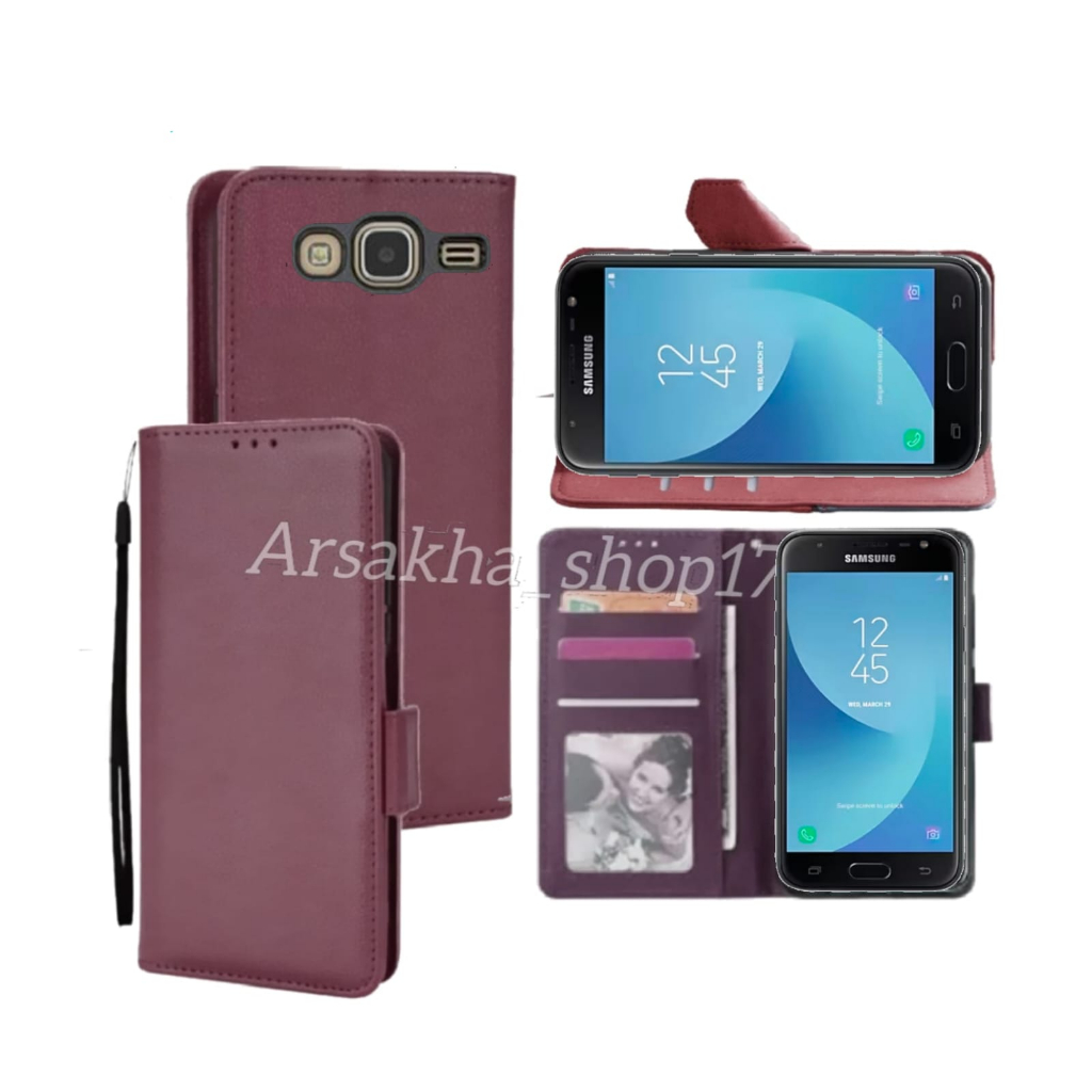 Casing Dompet SAMSUNG GALAXY J3 2016 Case Wallet Flip Cover Leather Premium Sarung Buku HP
