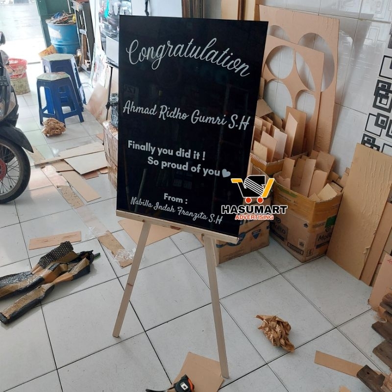 Tripod Stand Kayu / Stand Akrilik Sign / Tripod Frame