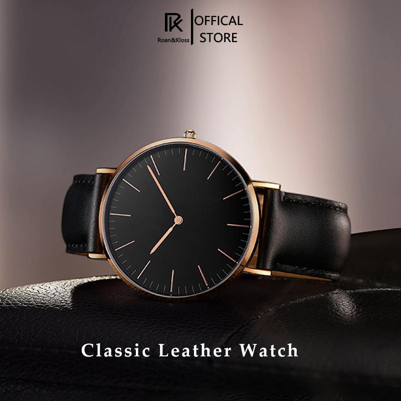 【✔Penjualan Terbaik】100%Ori Jam Tangan Pria Jam Tangan Wanita  Jam Tangan Kulit Premiun Diameter  +Free Box Baterai |Jam tangan Fashion Pria/Jam Tangan Pasangan-1