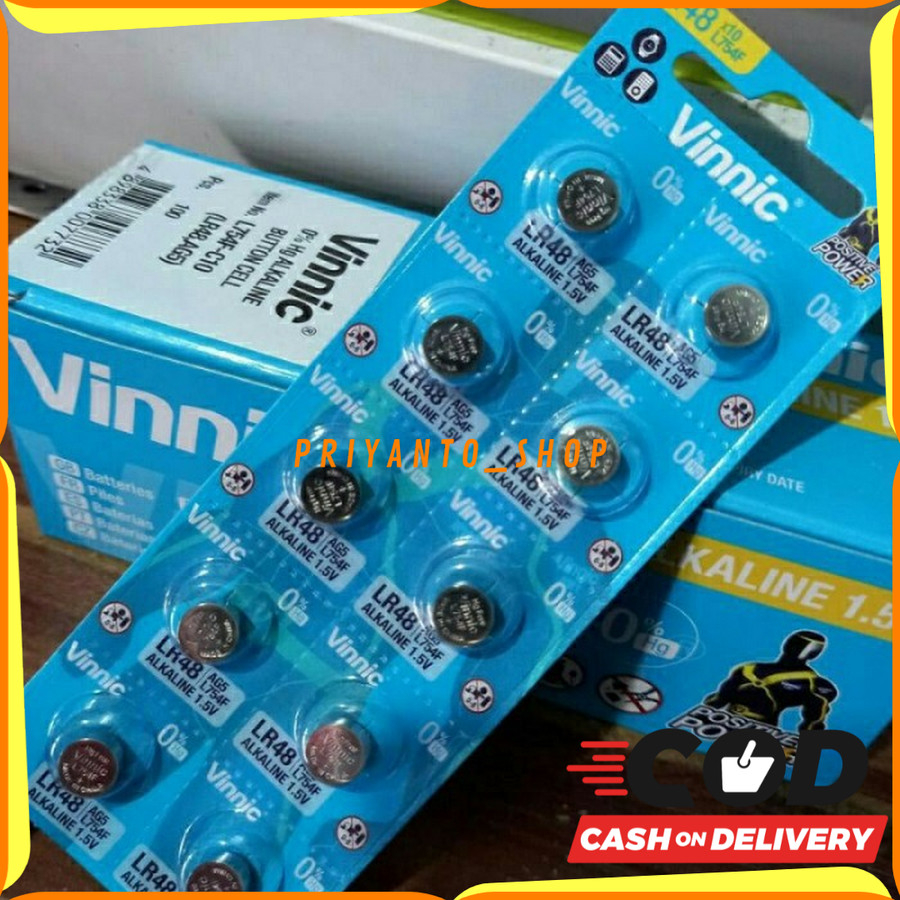 Baterai vinnic LR48 L754F AG5 batrai LR 48 AG 5 L 754 F batre LR-48 AG5