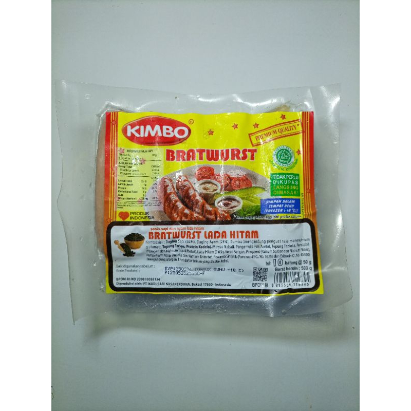 

Kimbo Sosis Bratwurst Lada Hitam 500gr (10pcs)