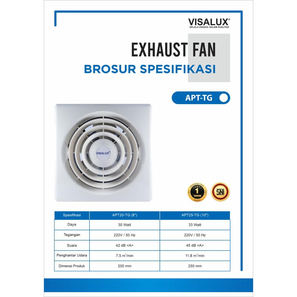 EXHAUST FAN PLAFON 8INCHI APT20-TG 30WATT VISALUX
