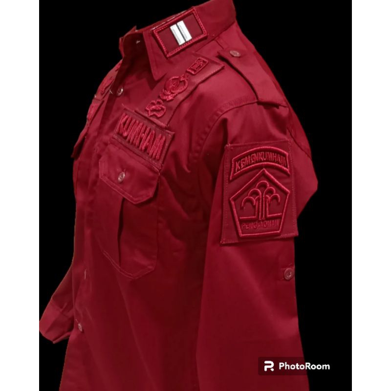 KEMEJA PDL POLSUSPAS+BORDIR TIMBUL CUSTOM KEMENKUMHAM BEST QUALITY