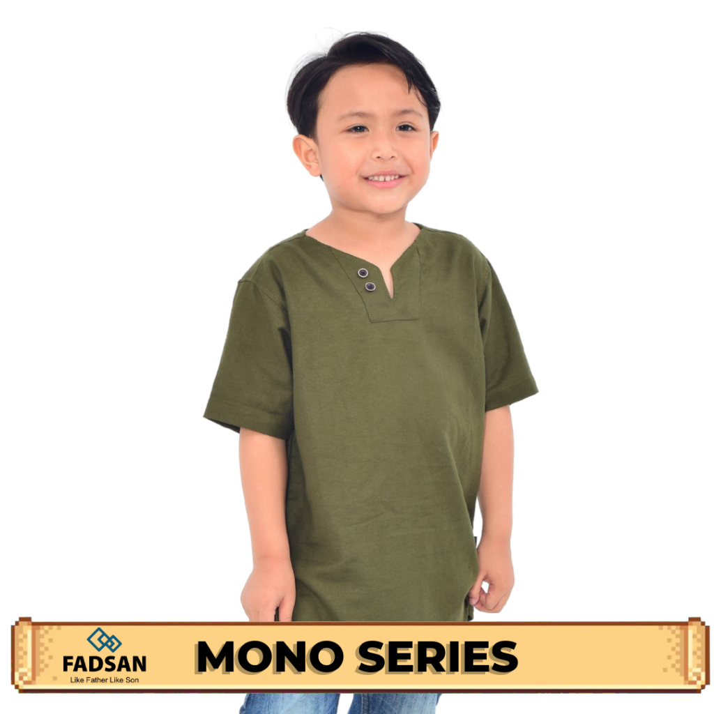 Baju Koko Anak Usia 1 Hingga 12 Tahun Lengan Pendek Terbaru Mono Series FADSAN