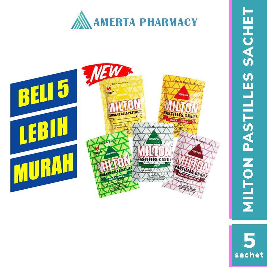 

PAKET BUNDLING! Permen MILTON PASTILLES Candy Sachet Ecer 5 Rasa