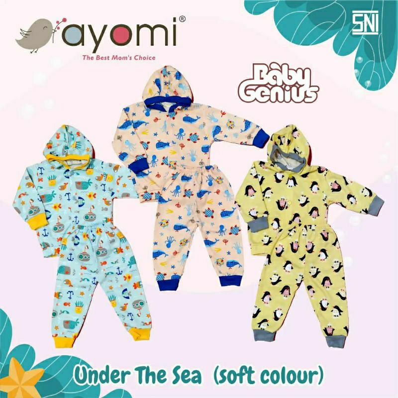 Ayomi-Setelan Bayi Motif/Baju Setelan Lengan Panjang/Baju Harian