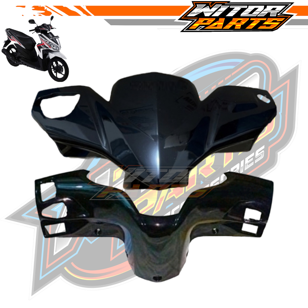Batok Depan Belakang Vario Techno 110 Karbu Lama Hitam / Batok Kepala Depan Belakang Vario Techno 11