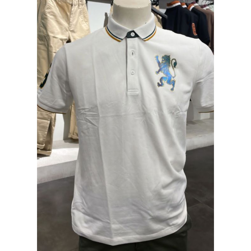 Giordano Men's Small Lion Polo- Signature Black - Shirt Man Lion 3D Hologram