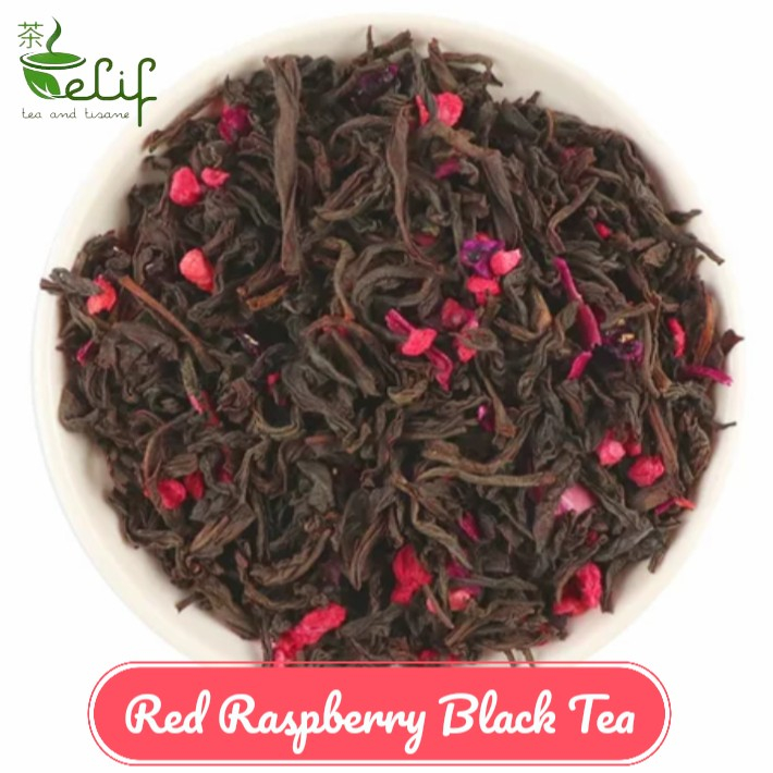 

ELIF TEA Red Raspberry Black Tea : Red Raspberry, Strawberry, Da Hong Pao Tea