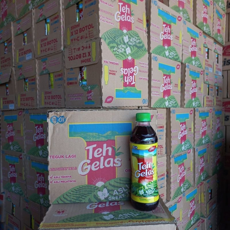 Teh gelas 350 ml 1 dus isi 12 botol