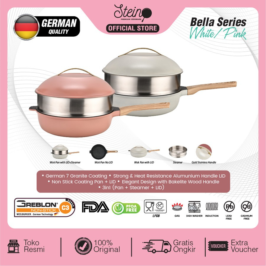 Panci Kukus Steincookware Bella Series Granite Coat Kukusan Stein Pot
