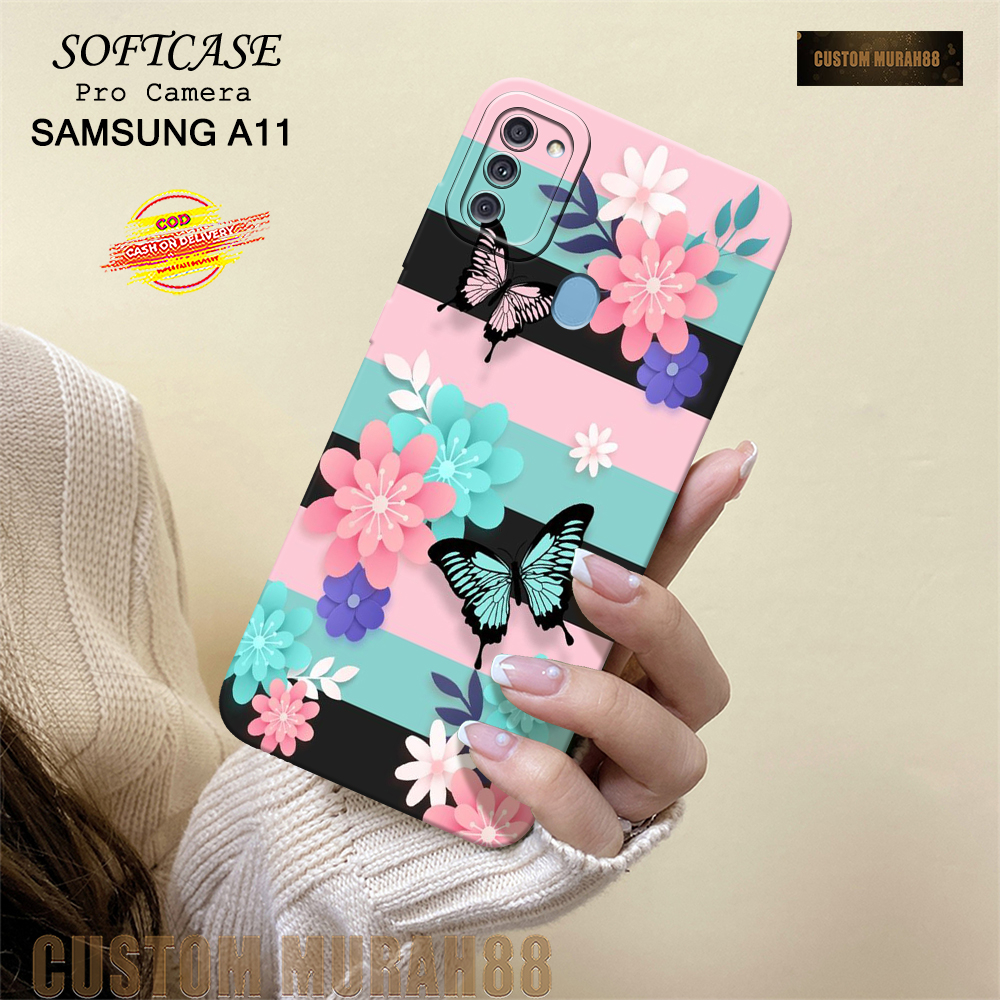 Case Samsung A11 Terbaru - Fashion Case BUNGA - Casing Hp Samsung A11- Softcase Pro Camera Samsung A