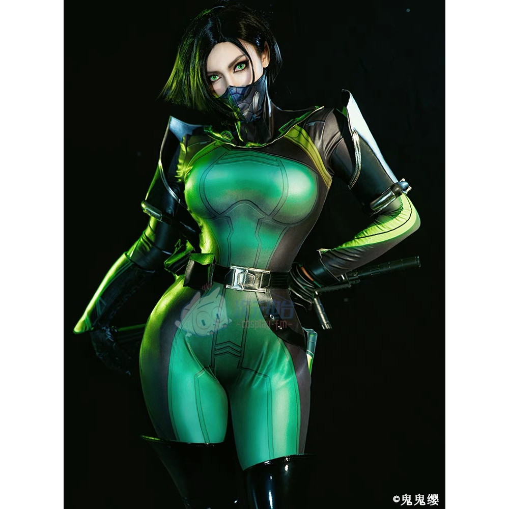 Game Valorant Viper Cosplay Costume Spandex Bodysuit Print Jumpsuit Halloween Party Carnival Costume