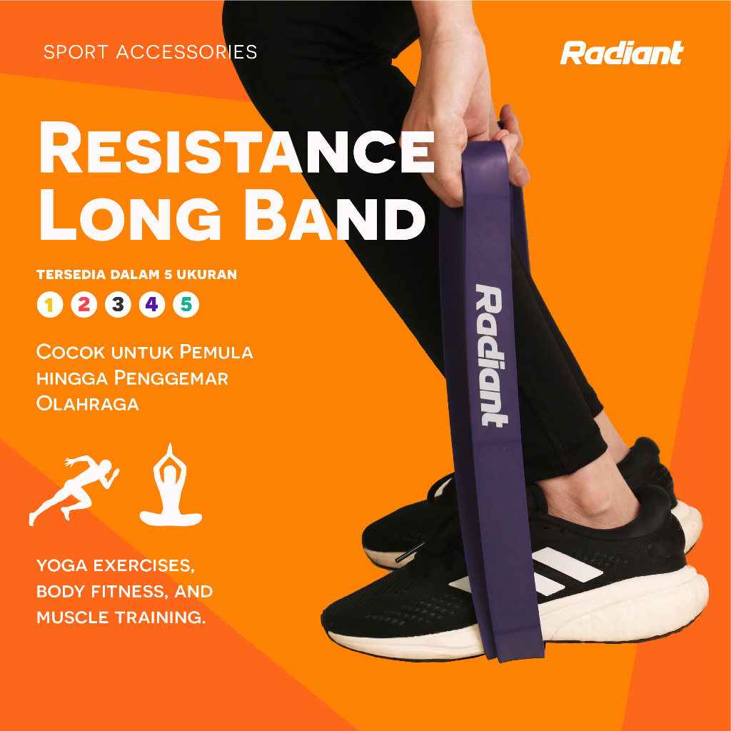 Resistance Band Long 01 - Karet Resistensi Panjang Elastis Resistance Band Long Pilates Olahraga Yog