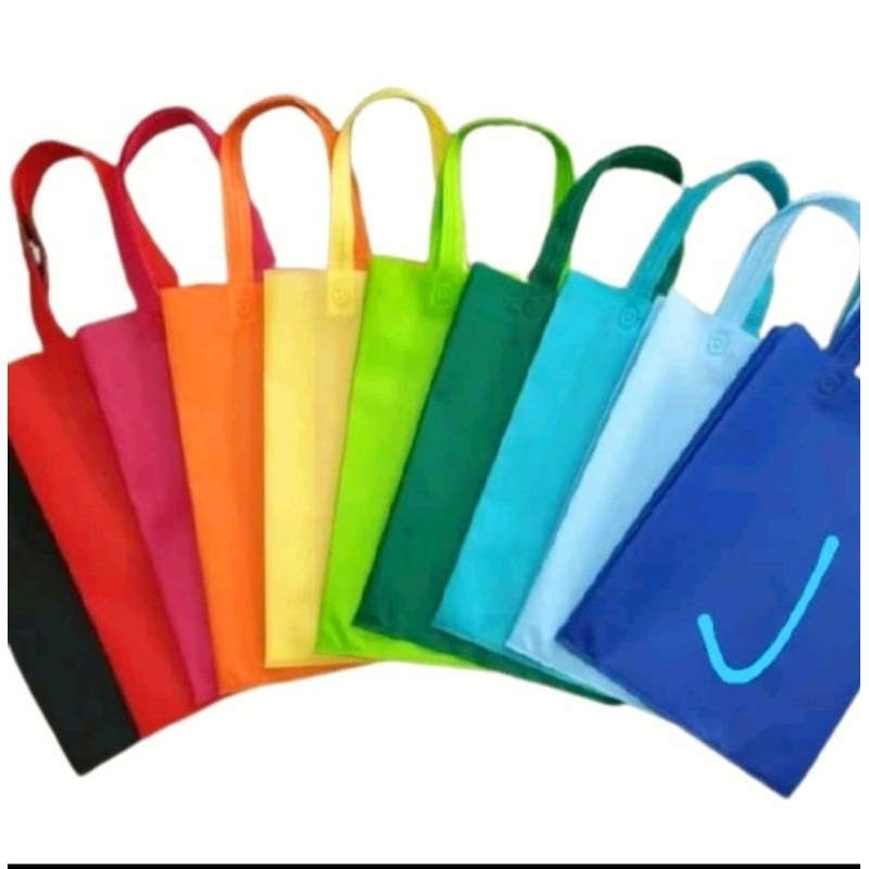 

12 pcs-Tas Goodie Bag Tote Handle Spunbond (ultah / lebaran / souvenir / promosi) tas spond.tas kain