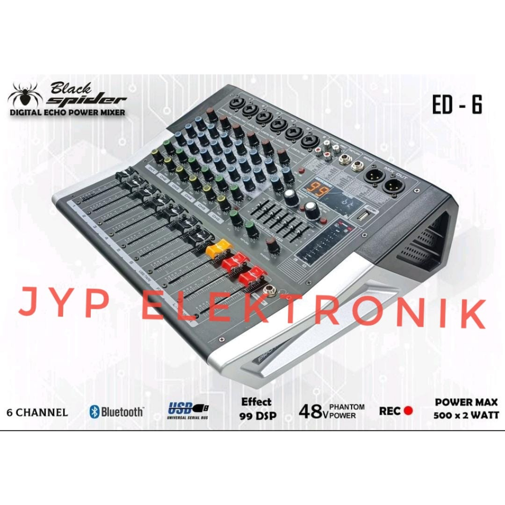 POWER MIXER BLACKSPIDER ED 6 / BLACK SPIDER ED6 6 CHANNEL
