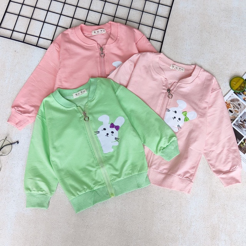 Jaket Anak Cewek 9 Bulan - 2 Tahun / Jacket Hello From Rabbit / baju anak import/ Jaket Anak Perempu