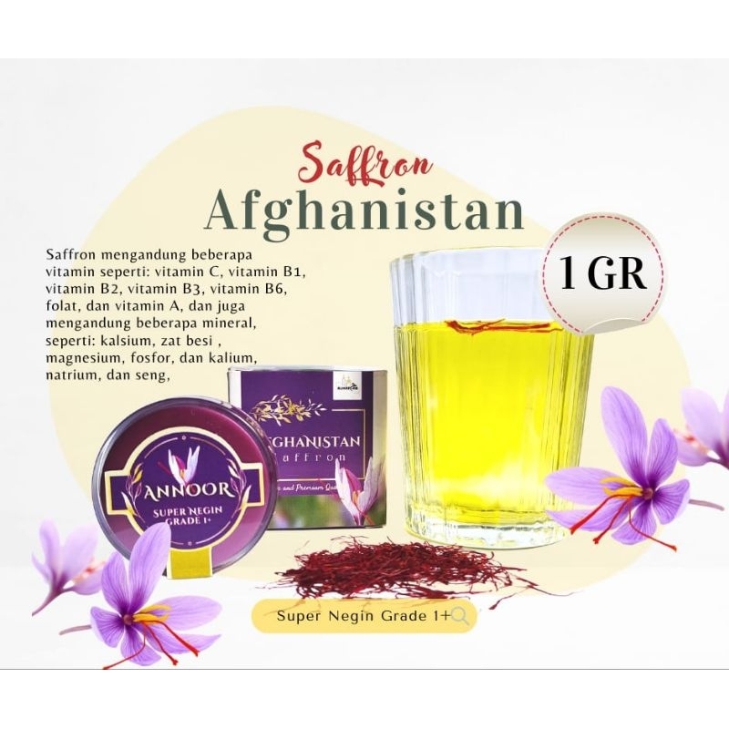 

1 gr Saffron Super Negin Grade 1+ Bersertifikat Original 100% safron zafaran
